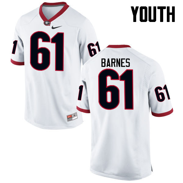 Georgia Bulldogs Youth Chris Barnes #61 White Stitched College UGA Football Jersey 23VT016CQ